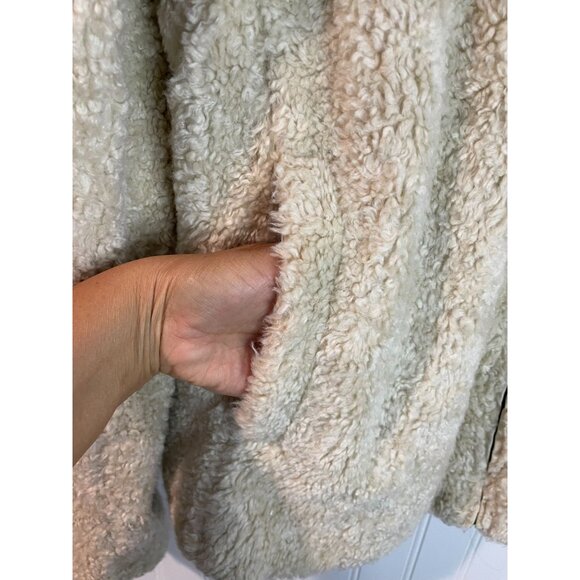 Pendleton Beige Sherpa Fleece Jacket L/G Full Zip Plaid Lining Womens Outerwear - Picture 5 of 16